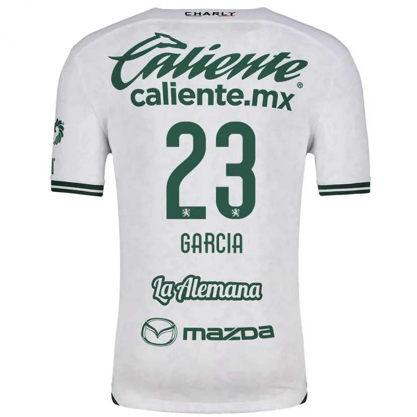 Danxen Niño Camiseta Óscar García #23 Blanco Verde 2ª Equipación 2024/25 La Camisa