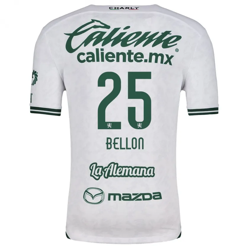 Danxen Niño Camiseta Paul Bellón #25 Blanco Verde 2ª Equipación 2024/25 La Camisa