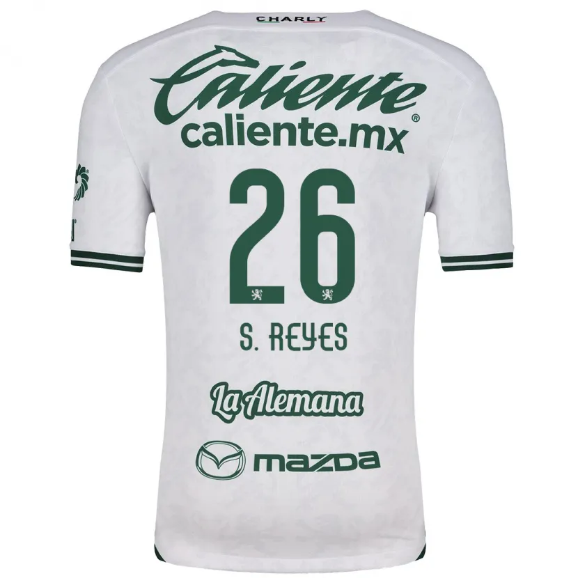 Danxen Niño Camiseta Salvador Reyes #26 Blanco Verde 2ª Equipación 2024/25 La Camisa