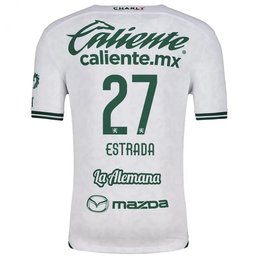 Danxen Niño Camiseta Ángel Estrada #27 Blanco Verde 2ª Equipación 2024/25 La Camisa