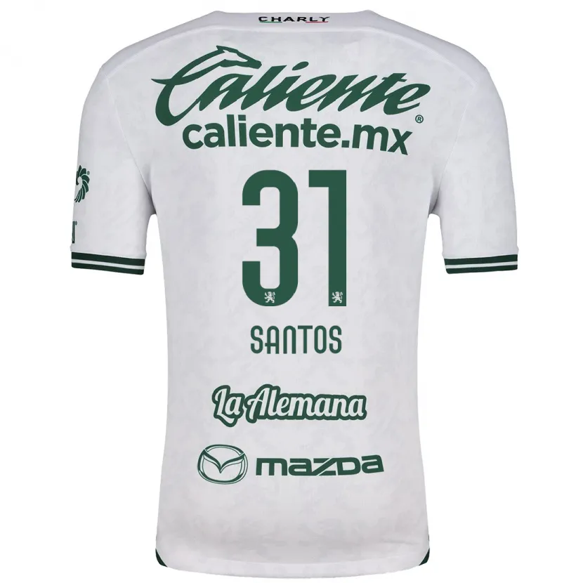 Danxen Niño Camiseta Sebastián Santos #31 Blanco Verde 2ª Equipación 2024/25 La Camisa