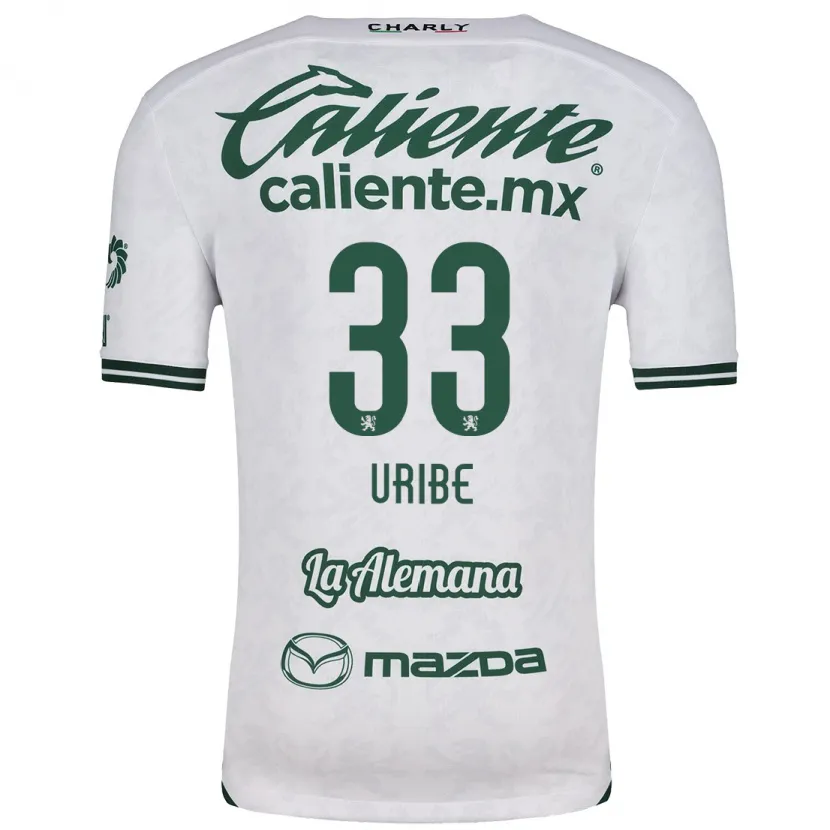 Danxen Niño Camiseta Héctor Uribe #33 Blanco Verde 2ª Equipación 2024/25 La Camisa