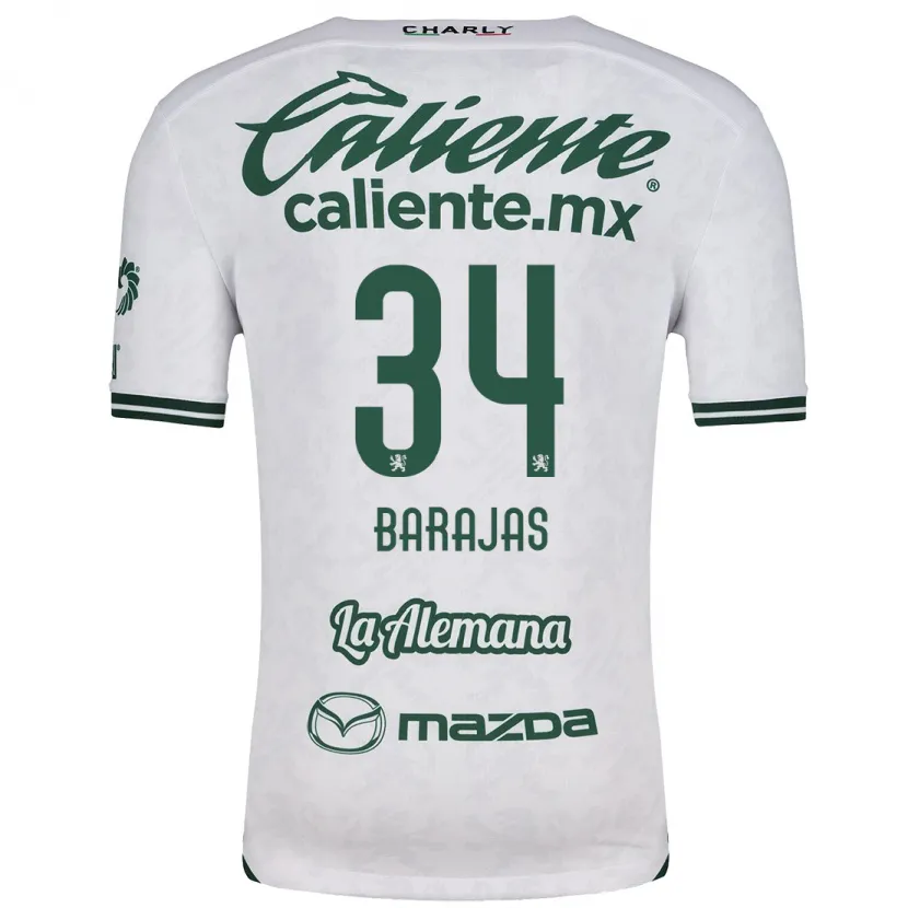 Danxen Niño Camiseta Víctor Barajas #34 Blanco Verde 2ª Equipación 2024/25 La Camisa