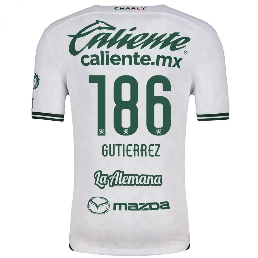 Danxen Niño Camiseta Alan Gutiérrez #186 Blanco Verde 2ª Equipación 2024/25 La Camisa