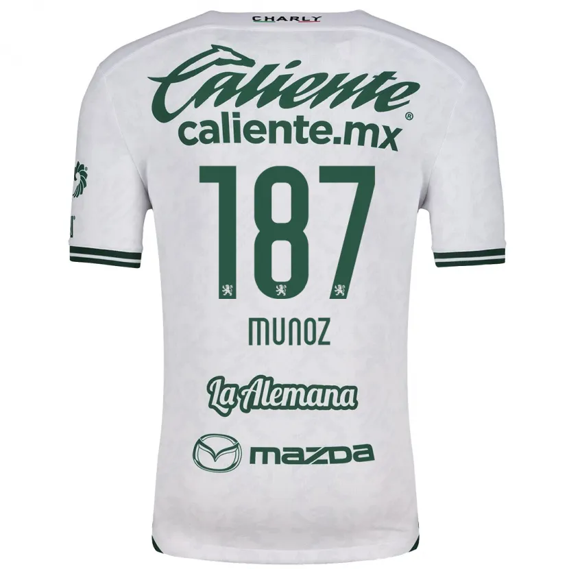 Danxen Niño Camiseta Diego Muñoz #187 Blanco Verde 2ª Equipación 2024/25 La Camisa