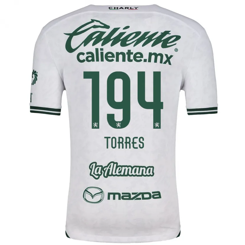 Danxen Niño Camiseta Erick Torres #194 Blanco Verde 2ª Equipación 2024/25 La Camisa