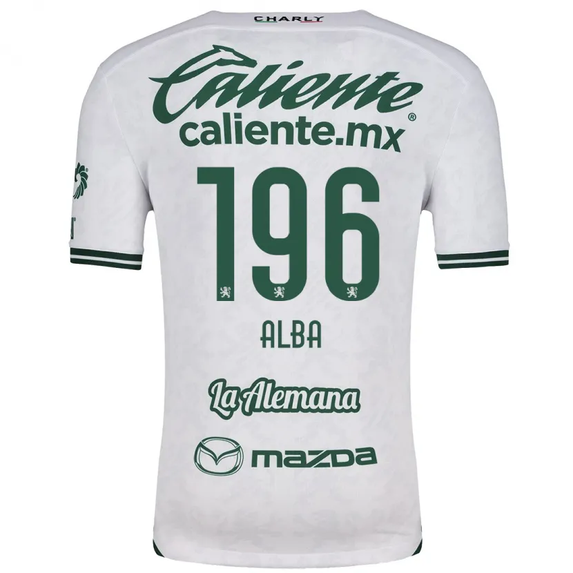 Danxen Niño Camiseta Óscar Alba #196 Blanco Verde 2ª Equipación 2024/25 La Camisa