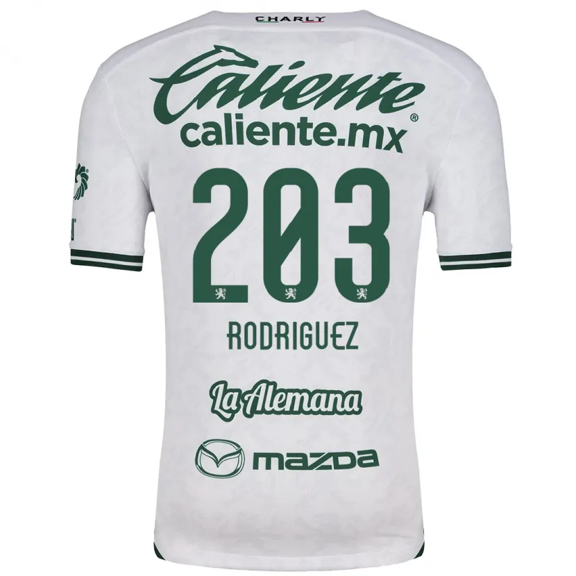 Danxen Niño Camiseta César Rodríguez #203 Blanco Verde 2ª Equipación 2024/25 La Camisa