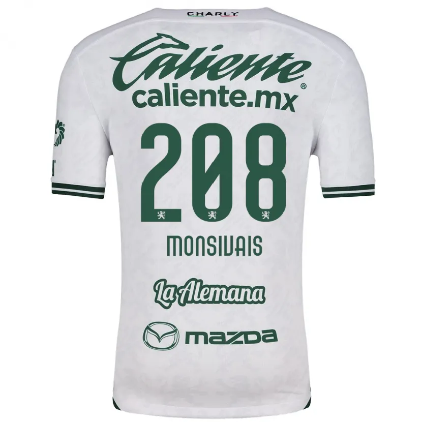 Danxen Niño Camiseta Daniel Monsivaís #208 Blanco Verde 2ª Equipación 2024/25 La Camisa