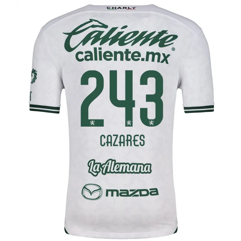 Danxen Niño Camiseta Juan Cázares #243 Blanco Verde 2ª Equipación 2024/25 La Camisa