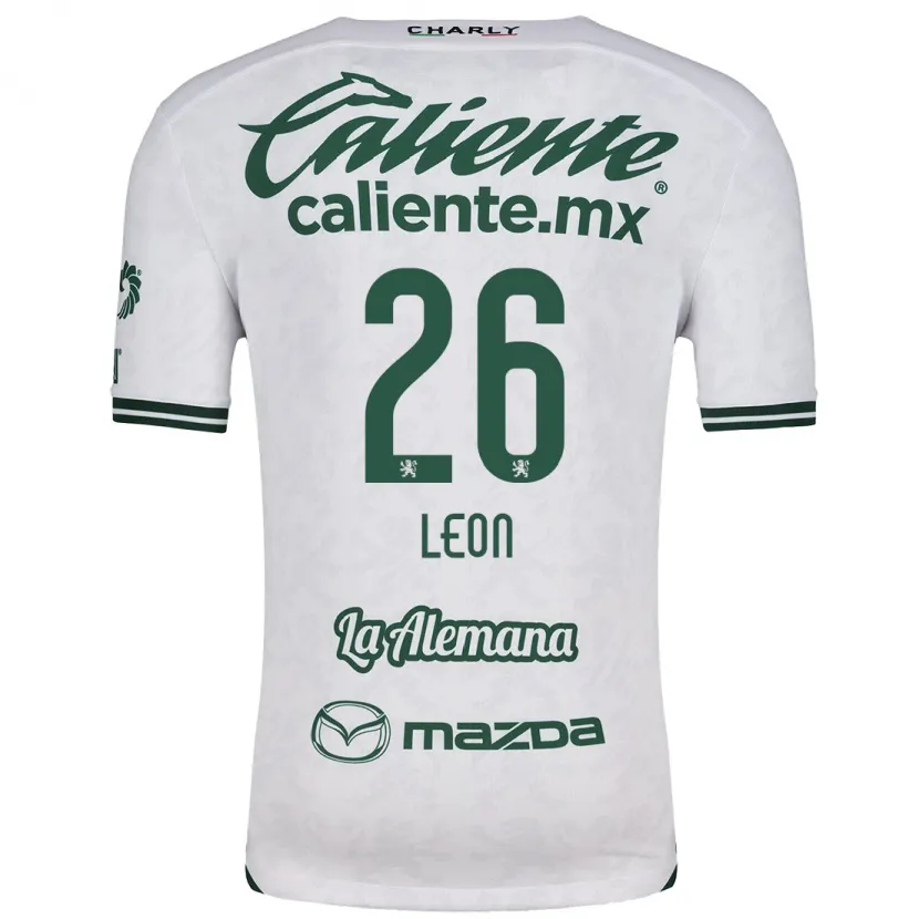 Danxen Niño Camiseta Armando León #26 Blanco Verde 2ª Equipación 2024/25 La Camisa