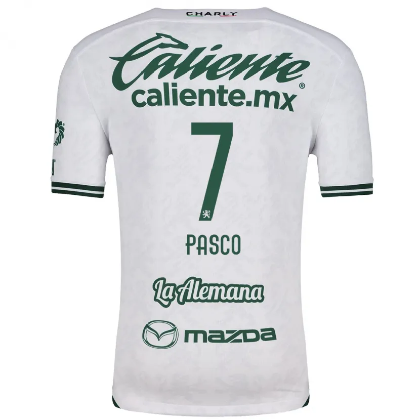 Danxen Niño Camiseta Madeleine Pasco #7 Blanco Verde 2ª Equipación 2024/25 La Camisa