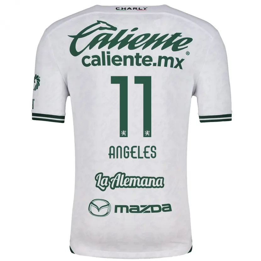 Danxen Niño Camiseta Lizbeth Ángeles #11 Blanco Verde 2ª Equipación 2024/25 La Camisa