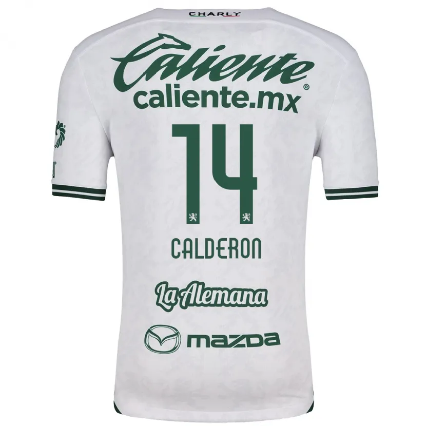 Danxen Niño Camiseta Daniela Calderón #14 Blanco Verde 2ª Equipación 2024/25 La Camisa