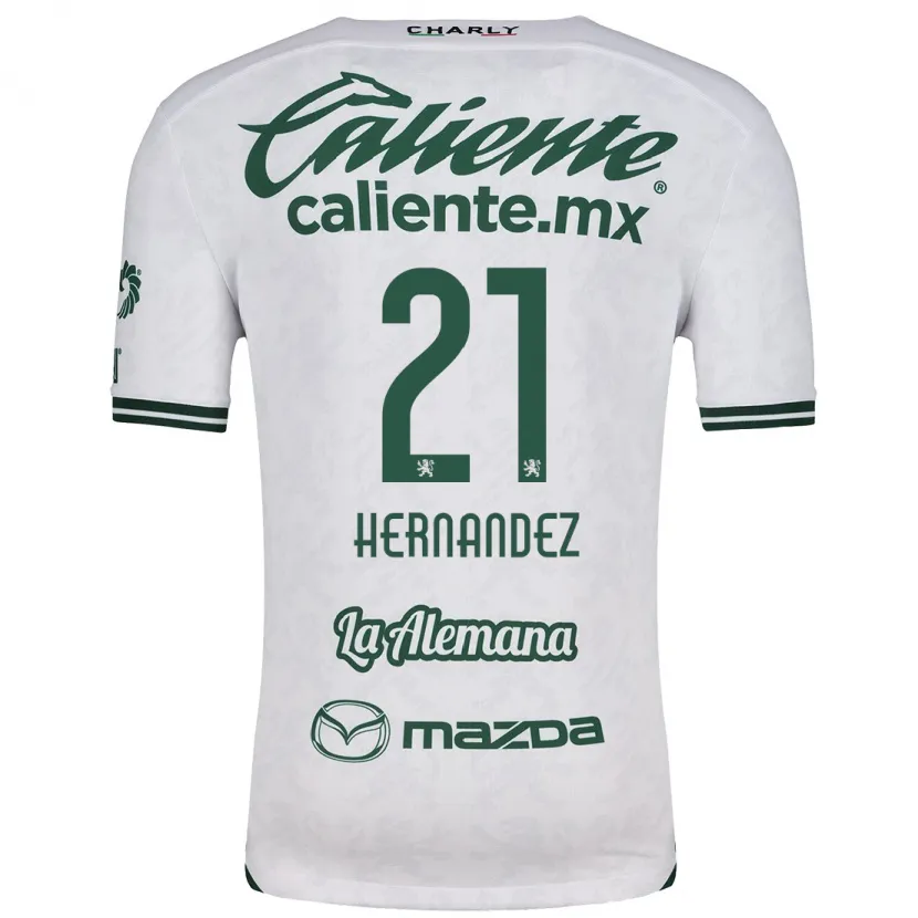 Danxen Niño Camiseta Alexa Hernández #21 Blanco Verde 2ª Equipación 2024/25 La Camisa