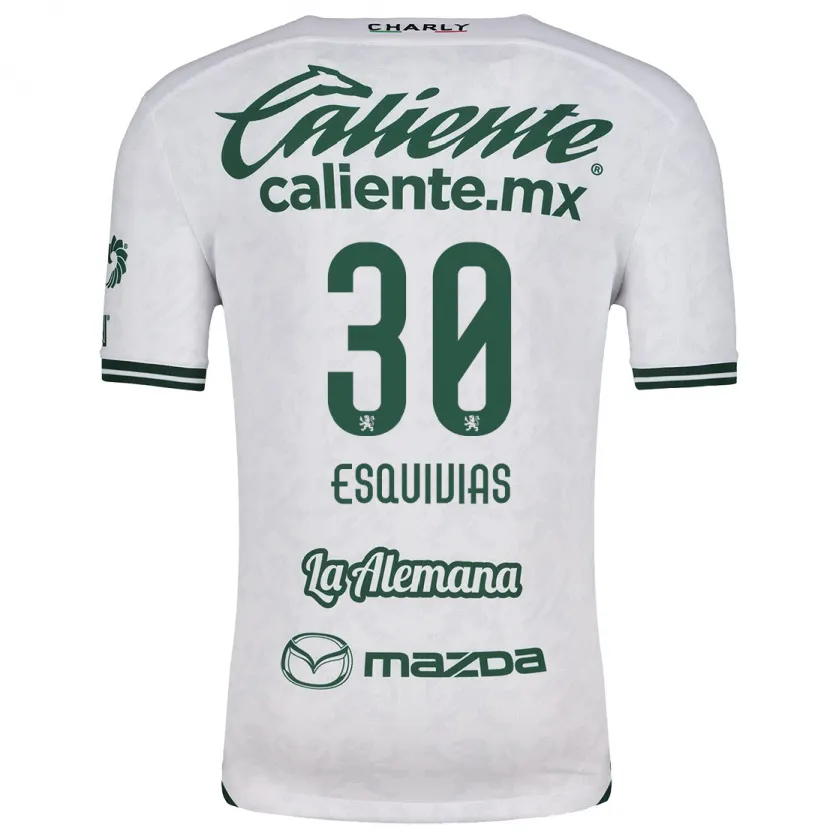 Danxen Niño Camiseta Isabela Esquivias #30 Blanco Verde 2ª Equipación 2024/25 La Camisa