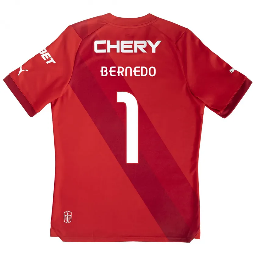 Danxen Niño Camiseta Vicente Bernedo #1 Rojo Blanco 2ª Equipación 2024/25 La Camisa