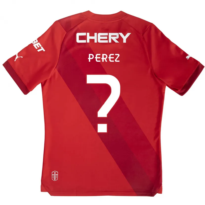 Danxen Niño Camiseta Ignacio Pérez #0 Rojo Blanco 2ª Equipación 2024/25 La Camisa