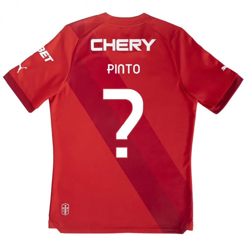 Danxen Niño Camiseta Pablo Pinto #0 Rojo Blanco 2ª Equipación 2024/25 La Camisa