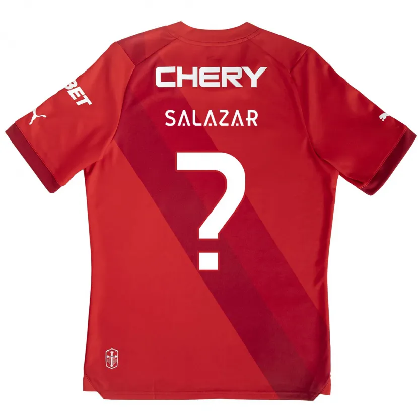 Danxen Niño Camiseta David Salazar #0 Rojo Blanco 2ª Equipación 2024/25 La Camisa