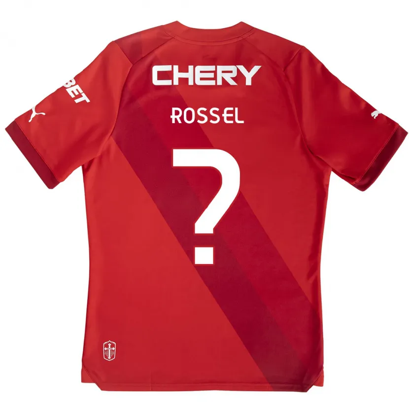 Danxen Niño Camiseta Juan Francisco Rossel #0 Rojo Blanco 2ª Equipación 2024/25 La Camisa