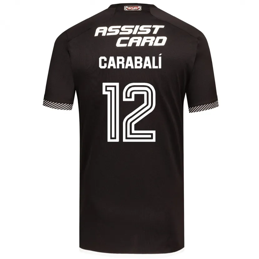 Danxen Niño Camiseta Omar Carabalí #12 Blanco Negro 2ª Equipación 2024/25 La Camisa