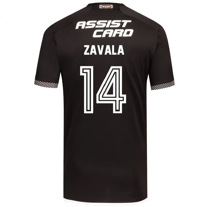 Danxen Niño Camiseta Cristián Zavala #14 Blanco Negro 2ª Equipación 2024/25 La Camisa