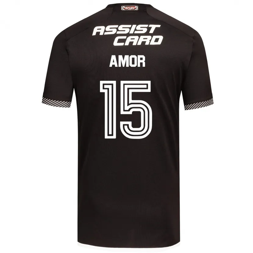 Danxen Niño Camiseta Emiliano Amor #15 Blanco Negro 2ª Equipación 2024/25 La Camisa