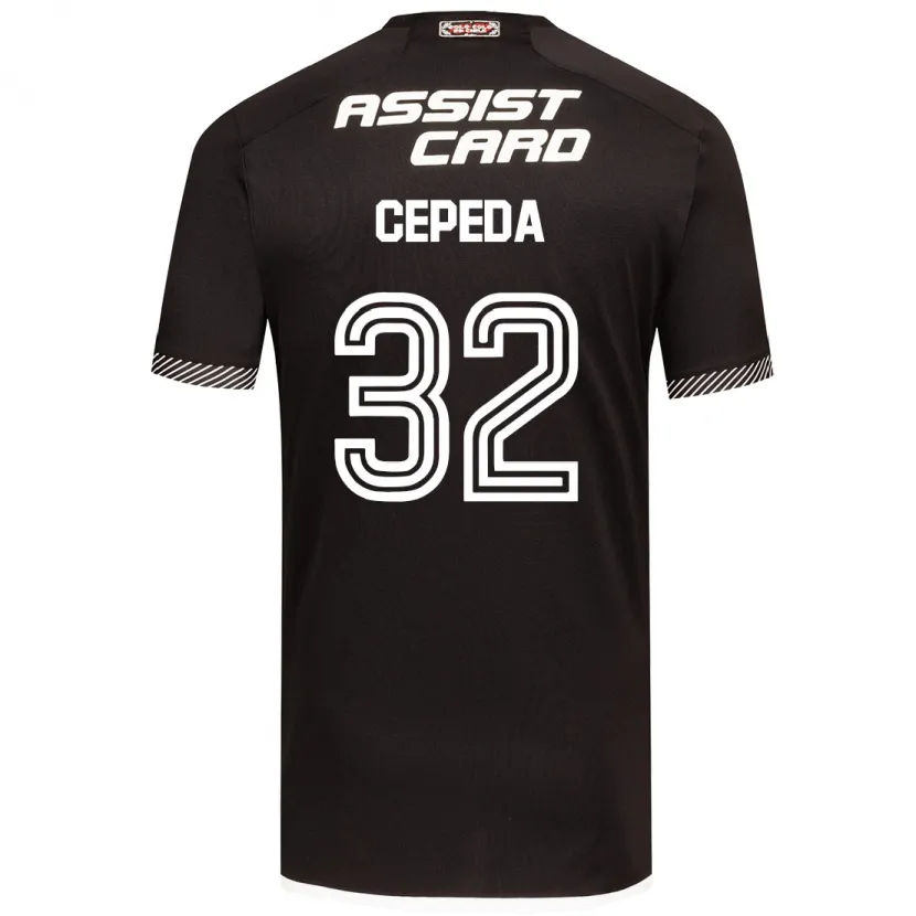 Danxen Niño Camiseta Lucas Cepeda #32 Blanco Negro 2ª Equipación 2024/25 La Camisa