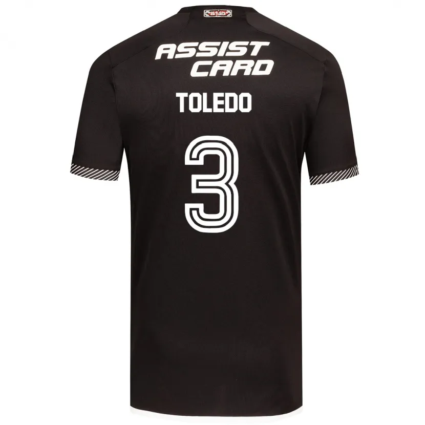 Danxen Niño Camiseta Miguel Toledo #3 Blanco Negro 2ª Equipación 2024/25 La Camisa