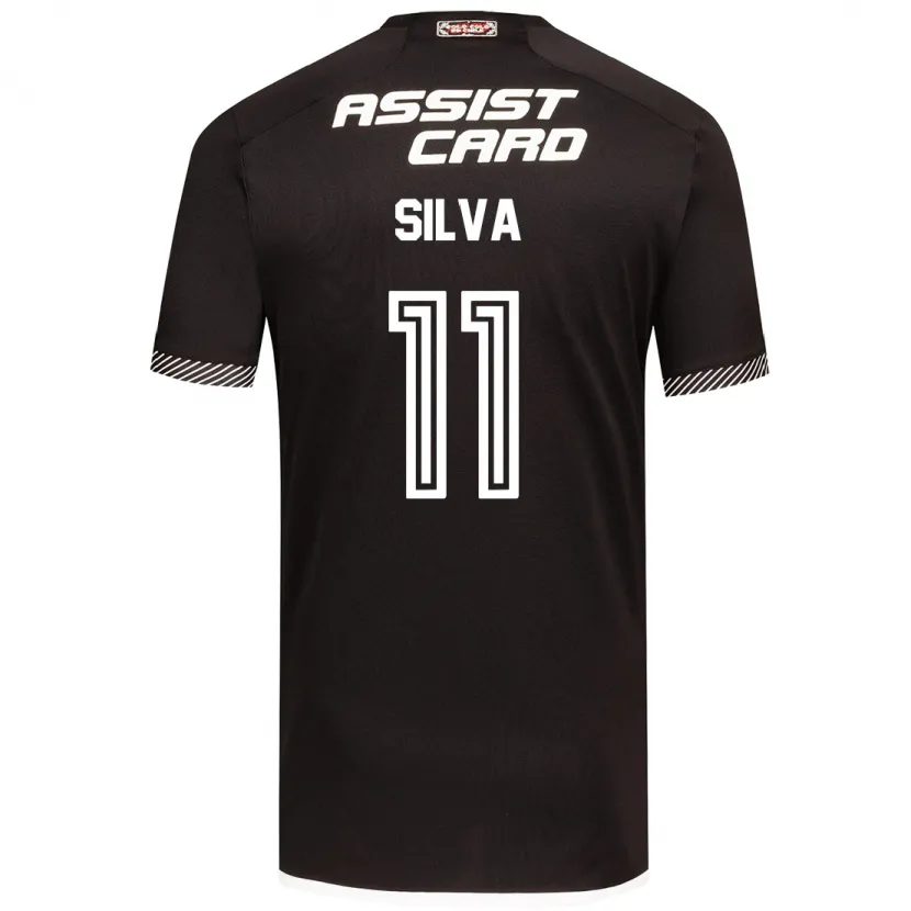 Danxen Niño Camiseta Martín Silva #11 Blanco Negro 2ª Equipación 2024/25 La Camisa