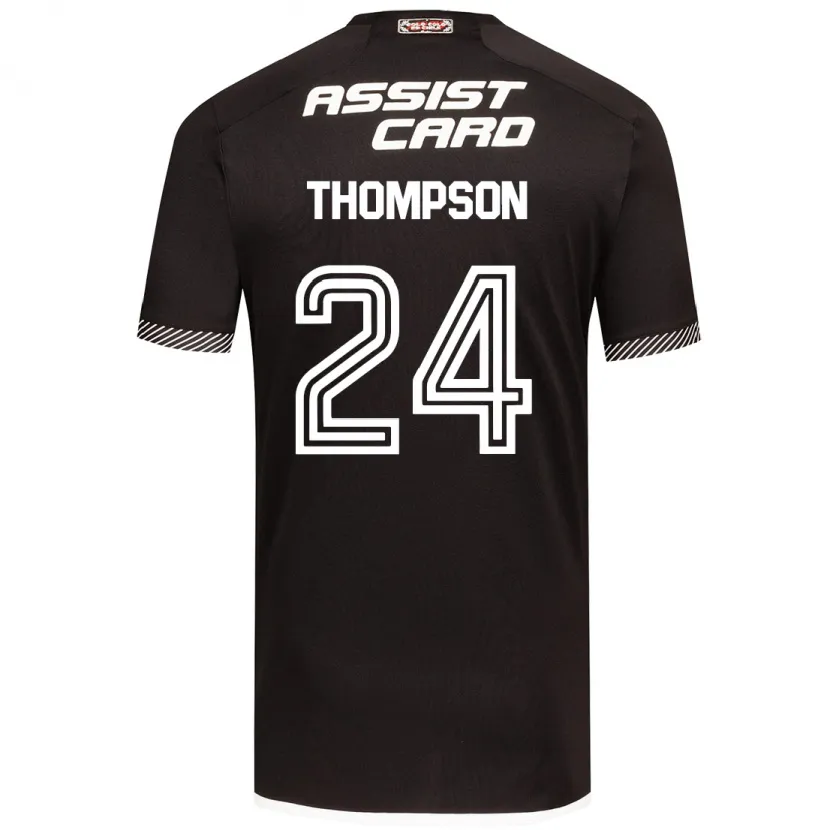 Danxen Niño Camiseta Jordhy Thompson #24 Blanco Negro 2ª Equipación 2024/25 La Camisa