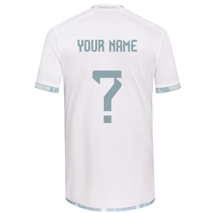 Danxen Niño Camiseta Su Nombre #0 Gris Blanco 2ª Equipación 2024/25 La Camisa