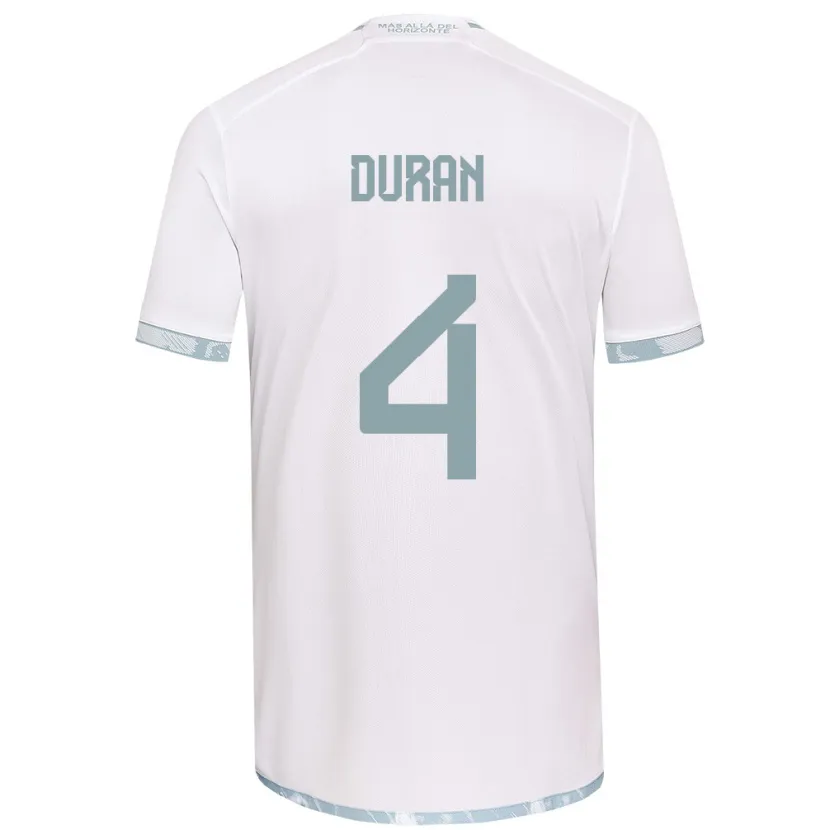 Danxen Niño Camiseta Ignacia Durán #4 Gris Blanco 2ª Equipación 2024/25 La Camisa