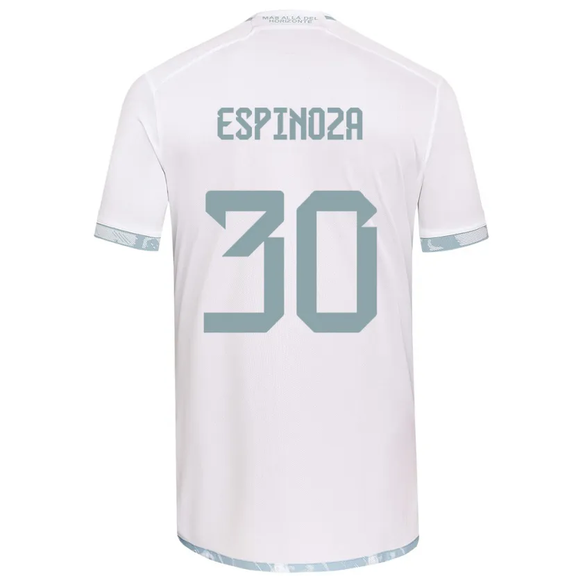 Danxen Niño Camiseta Isidora Espinoza #30 Gris Blanco 2ª Equipación 2024/25 La Camisa