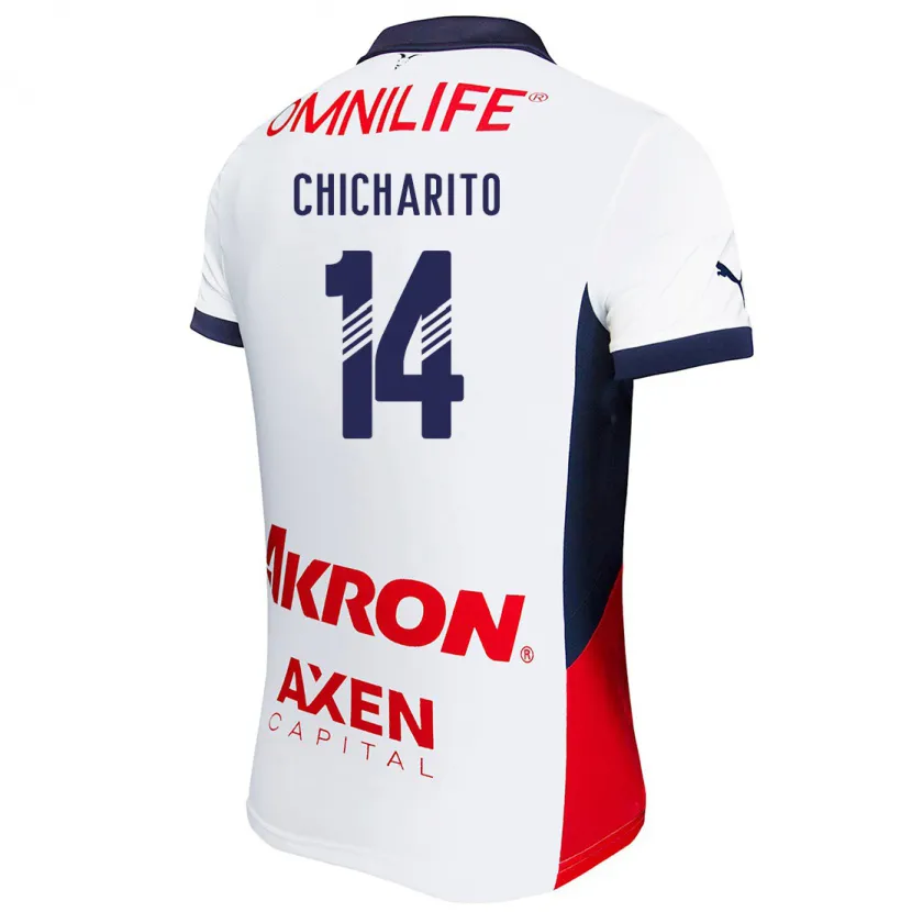 Danxen Niño Camiseta Chicharito #14 Blanco Rojo Azul 2ª Equipación 2024/25 La Camisa