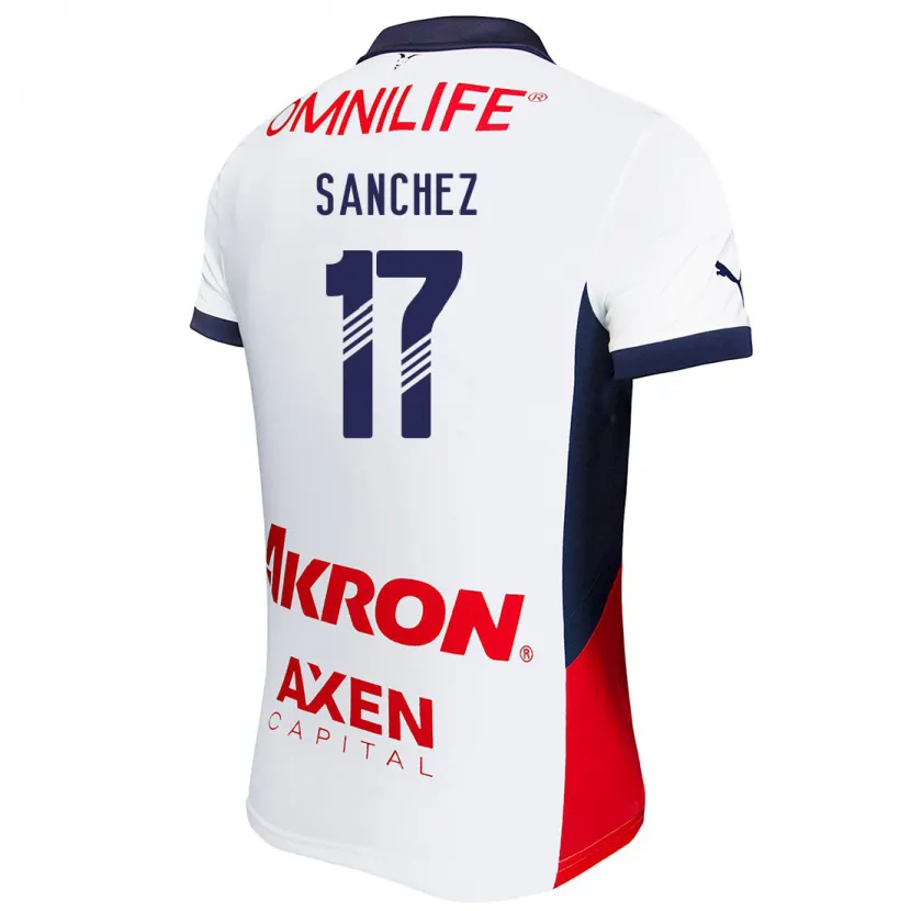 Danxen Niño Camiseta Jesús Sánchez #17 Blanco Rojo Azul 2ª Equipación 2024/25 La Camisa