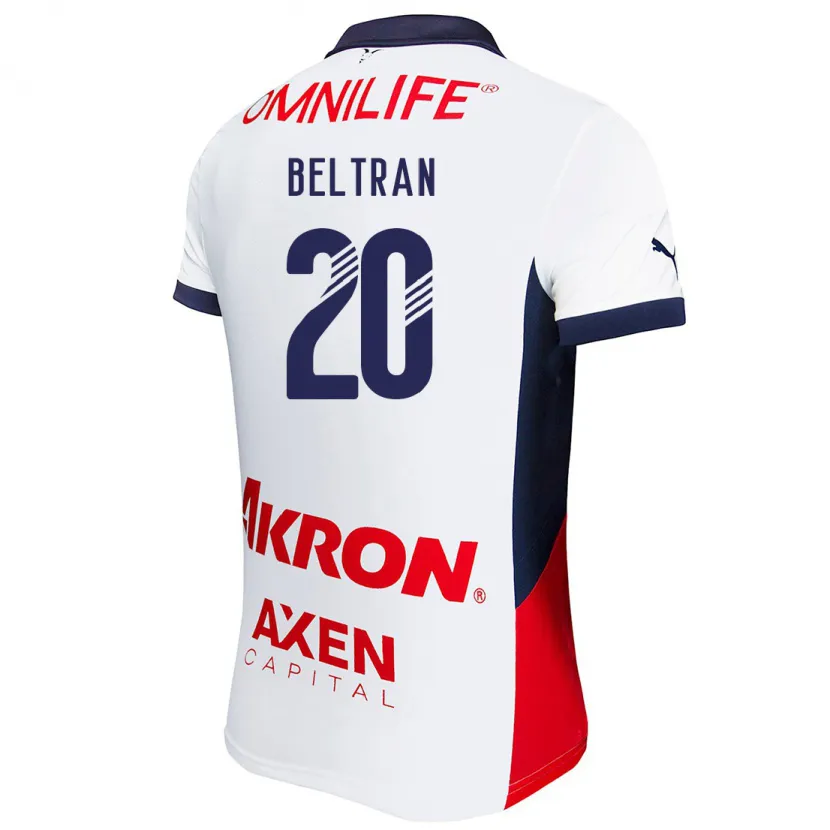 Danxen Niño Camiseta Fernando Beltrán #20 Blanco Rojo Azul 2ª Equipación 2024/25 La Camisa