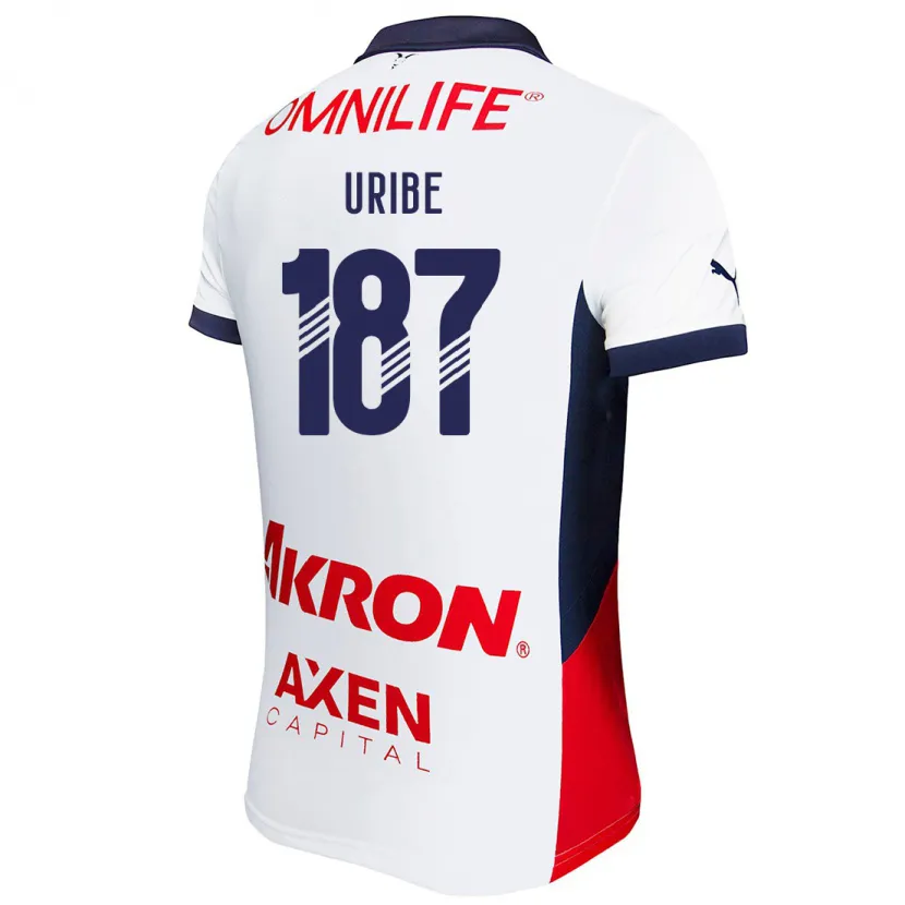 Danxen Niño Camiseta Juan Uribe #187 Blanco Rojo Azul 2ª Equipación 2024/25 La Camisa