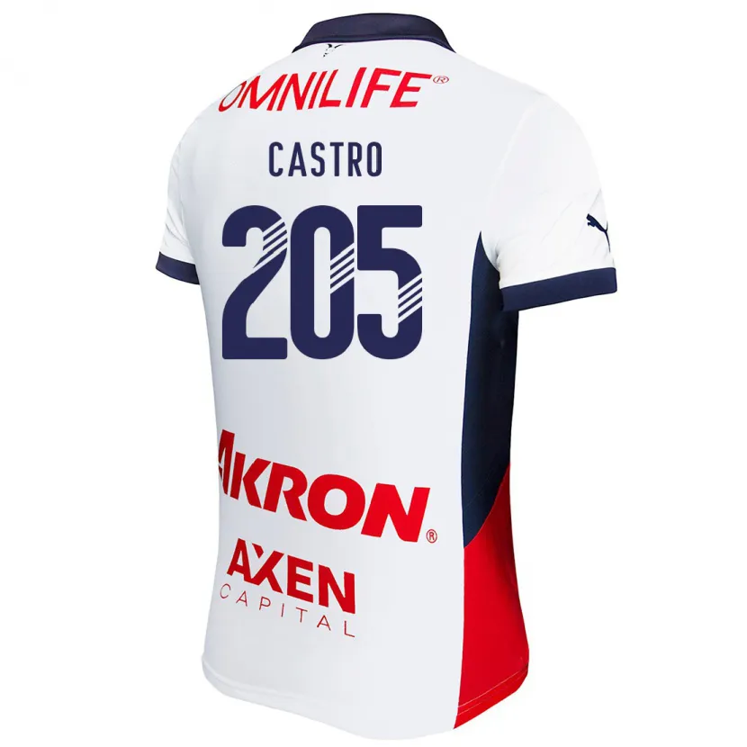 Danxen Niño Camiseta Ariel Castro #205 Blanco Rojo Azul 2ª Equipación 2024/25 La Camisa