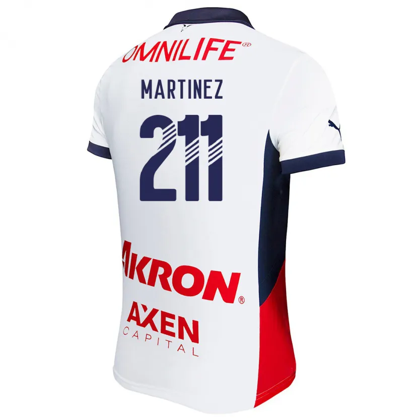 Danxen Niño Camiseta Diego Martínez #211 Blanco Rojo Azul 2ª Equipación 2024/25 La Camisa