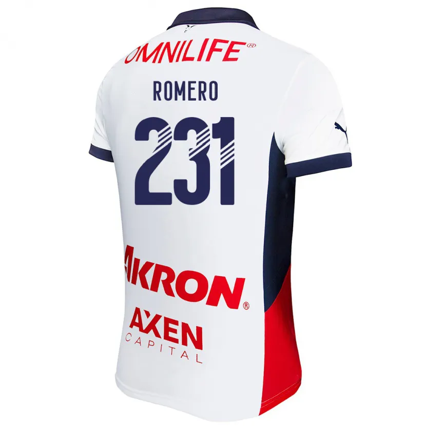 Danxen Niño Camiseta Ángel Romero #231 Blanco Rojo Azul 2ª Equipación 2024/25 La Camisa