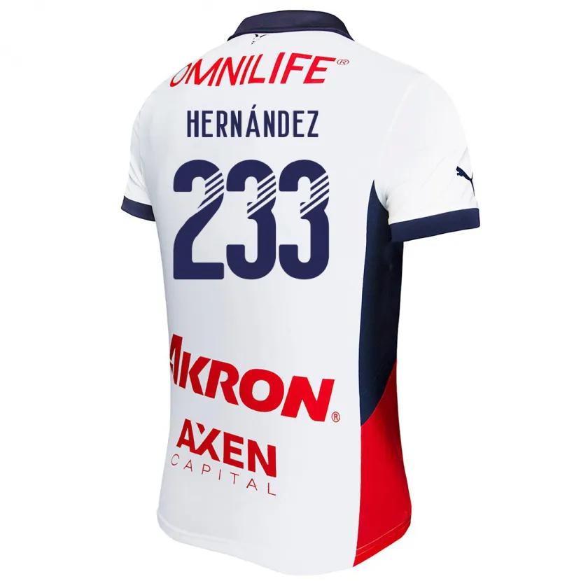 Danxen Niño Camiseta Zinedine Hernández #233 Blanco Rojo Azul 2ª Equipación 2024/25 La Camisa