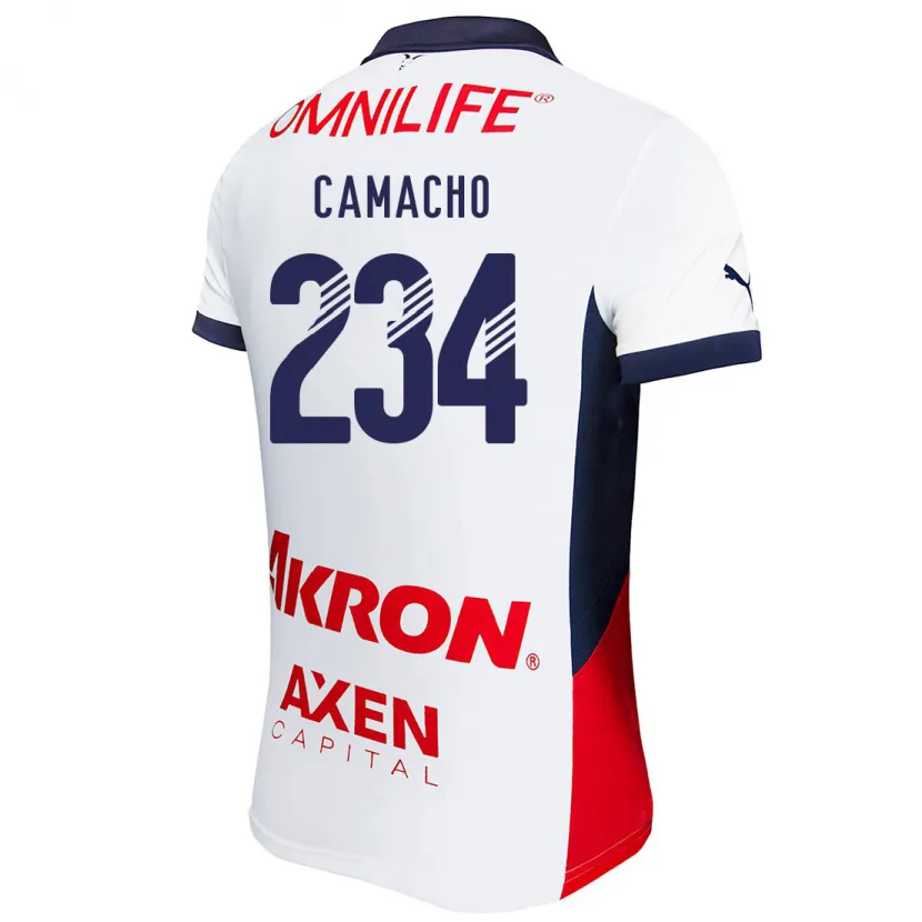 Danxen Niño Camiseta Xandor Camacho #234 Blanco Rojo Azul 2ª Equipación 2024/25 La Camisa