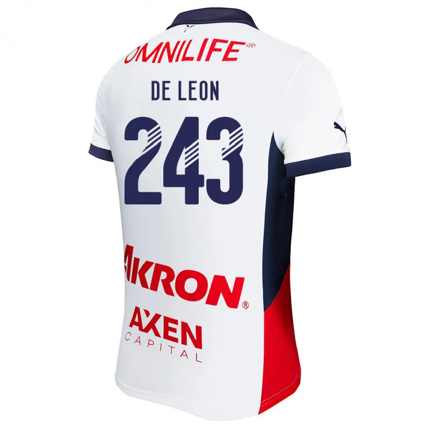 Danxen Niño Camiseta Jared De León #243 Blanco Rojo Azul 2ª Equipación 2024/25 La Camisa