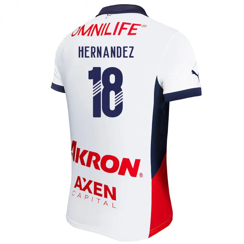 Danxen Niño Camiseta Montserrat Hernández #18 Blanco Rojo Azul 2ª Equipación 2024/25 La Camisa