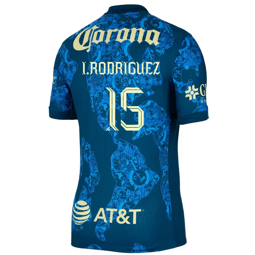 Danxen Niño Camiseta Iván Rodríguez #15 Azul Amarillo 2ª Equipación 2024/25 La Camisa