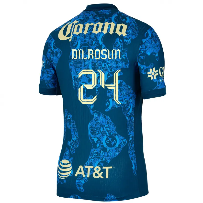 Danxen Niño Camiseta Javairô Dilrosun #24 Azul Amarillo 2ª Equipación 2024/25 La Camisa