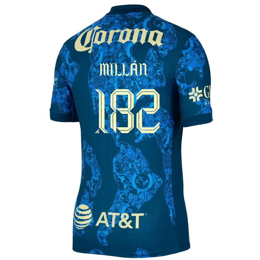 Danxen Niño Camiseta Daniel Millán #182 Azul Amarillo 2ª Equipación 2024/25 La Camisa