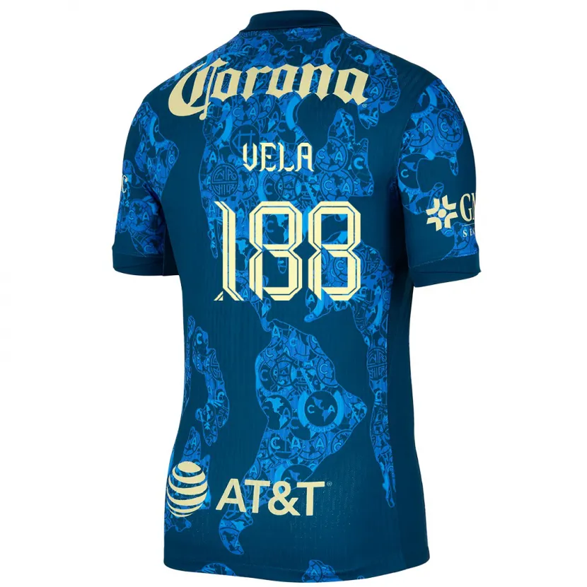 Danxen Niño Camiseta Christo Vela #188 Azul Amarillo 2ª Equipación 2024/25 La Camisa